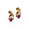 10K YELLOW GOLD RUBY & DIAMONDS EARRINGS