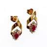 10K Yellow Gold Ruby & Diamonds Earrings