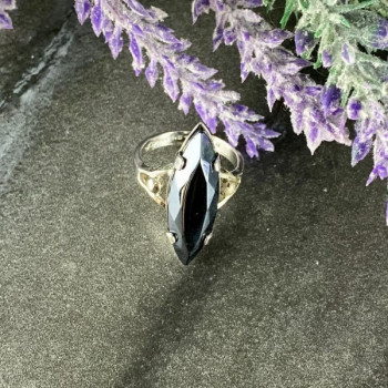 925 Sterling Silver Hematite Ring Size 5.5