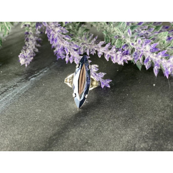 925 Sterling Silver Hematite Ring Size 5.5