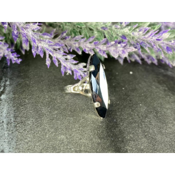 925 Sterling Silver Hematite Ring Size 5.5