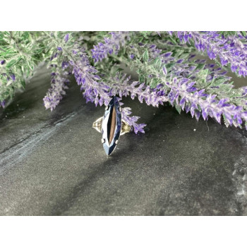 925 Sterling Silver Hematite Ring Size 5.5