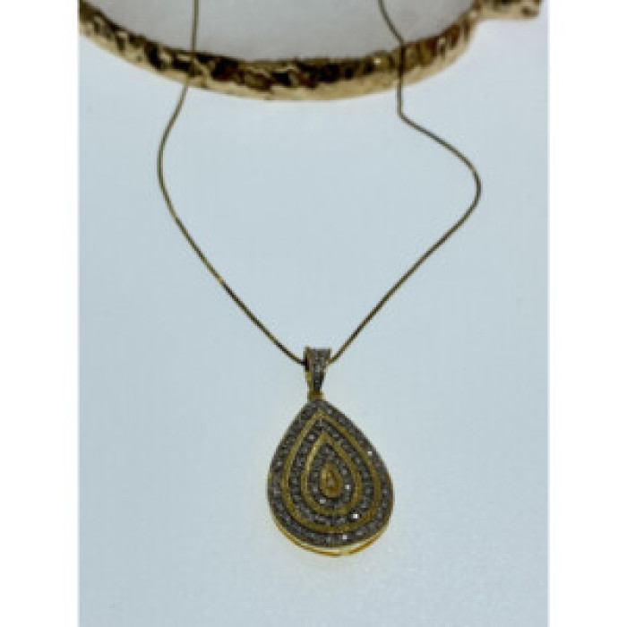 925 Sterling Silver Gold Plated CZ 