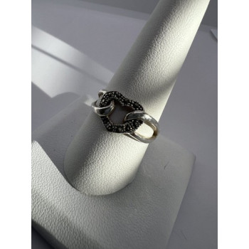 925 Sterling Silver & Marcasite Heart Ring Size 9