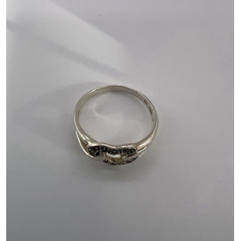 925 Sterling Silver & Marcasite Heart Ring Size 9