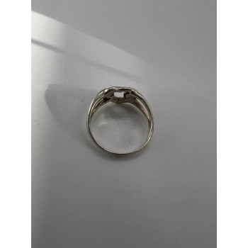 925 Sterling Silver & Marcasite Heart Ring Size 9