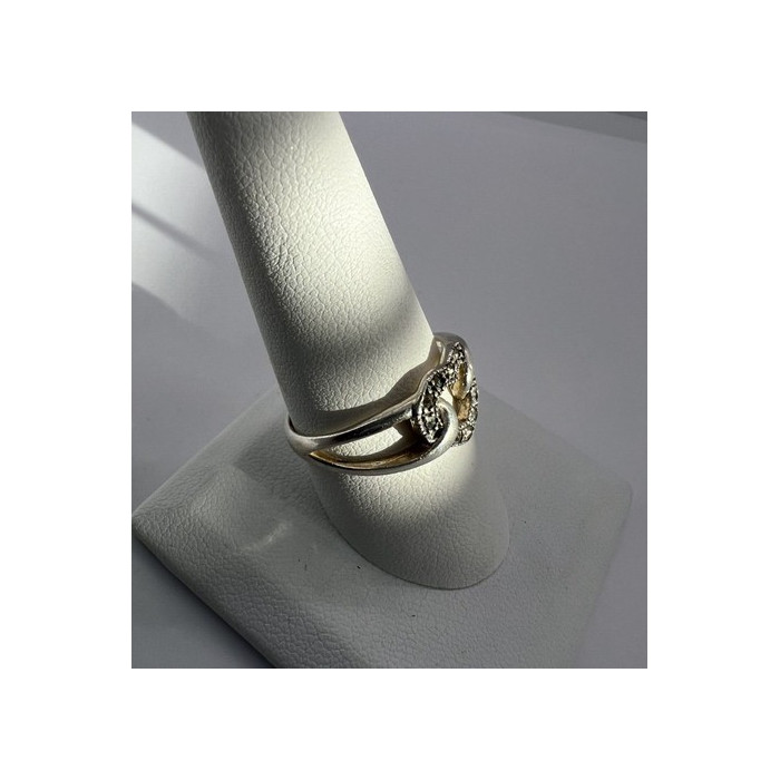 925 Sterling Silver & Marcasite Heart Ring Size 9