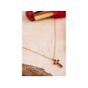 14K YELLOW GOLD RUBIES & DIAMOND CHAIN WITH CROSS PENDANT