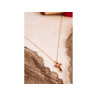 14K YELLOW GOLD RUBIES & DIAMOND CHAIN WITH CROSS PENDANT