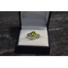 925 Sterling Silver Peridot & Tsavorite Ring Size 6.5