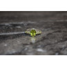 925 Sterling Silver Peridot & Tsavorite Ring Size 6.5