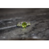 925 Sterling Silver Peridot & Tsavorite Ring Size 6.5