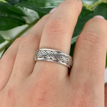 Men'S 925 Sterling Silver Band Ring Size 12.5