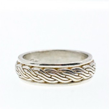 Men'S 925 Sterling Silver Band Ring Size 12.5