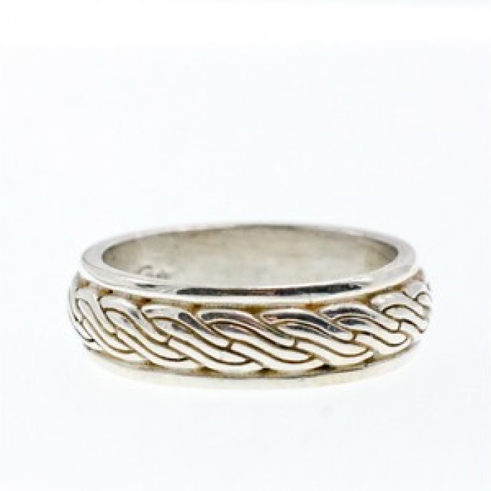 Men'S 925 Sterling Silver Band Ring Size 12.5