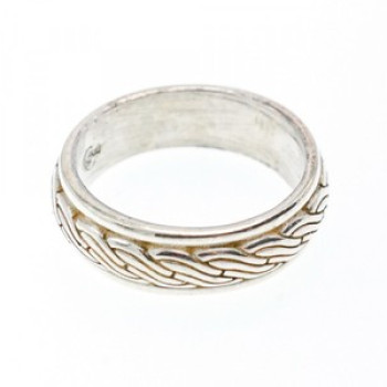 Men'S 925 Sterling Silver Band Ring Size 12.5