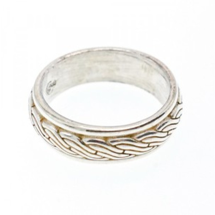 Men'S 925 Sterling Silver Band Ring Size 12.5