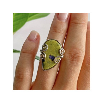 925 Sterling Silver Jasper Ring Size 5.5