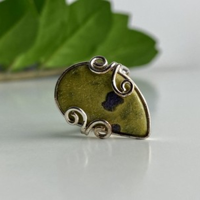 925 Sterling Silver Jasper Ring Size 5.5
