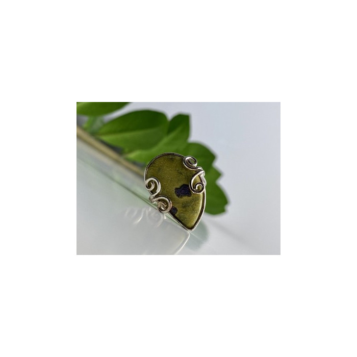 925 Sterling Silver Jasper Ring Size 5.5