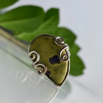 925 Sterling Silver Jasper Ring Size 5.5