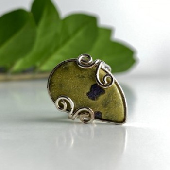 925 Sterling Silver Jasper Ring Size 5.5