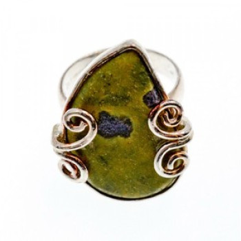 925 Sterling Silver Jasper Ring Size 5.5