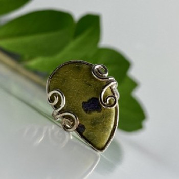 925 Sterling Silver Jasper Ring Size 5.5