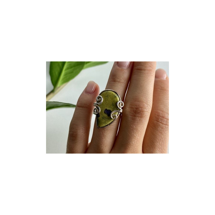 925 Sterling Silver Jasper Ring Size 5.5