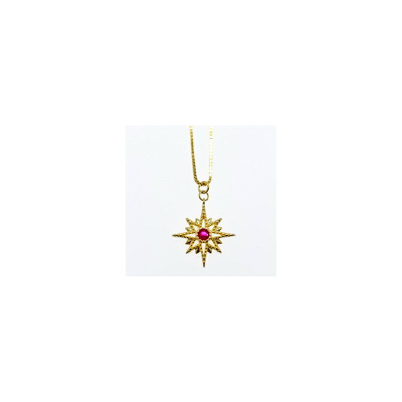 925 Sterling Silver Gold Plated Ruby 