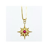 925 Sterling Silver Gold Plated Ruby 