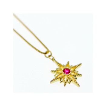 925 Sterling Silver Gold Plated Ruby 