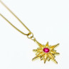 925 Sterling Silver Gold Plated Ruby 