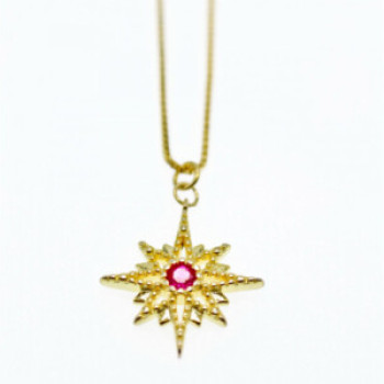 925 Sterling Silver Gold Plated Ruby 