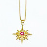 925 Sterling Silver Gold Plated Ruby 