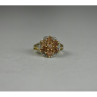 925 Sterling Silver Gold Plated Hessonite & Quartz Ring Size 6.5