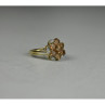 925 Sterling Silver Gold Plated Hessonite & Quartz Ring Size 6.5