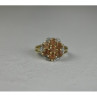 925 Sterling Silver Gold Plated Hessonite & Quartz Ring Size 6.5