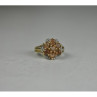 925 Sterling Silver Gold Plated Hessonite & Quartz Ring Size 6.5
