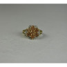 925 Sterling Silver Gold Plated Hessonite & Quartz Ring Size 6.5