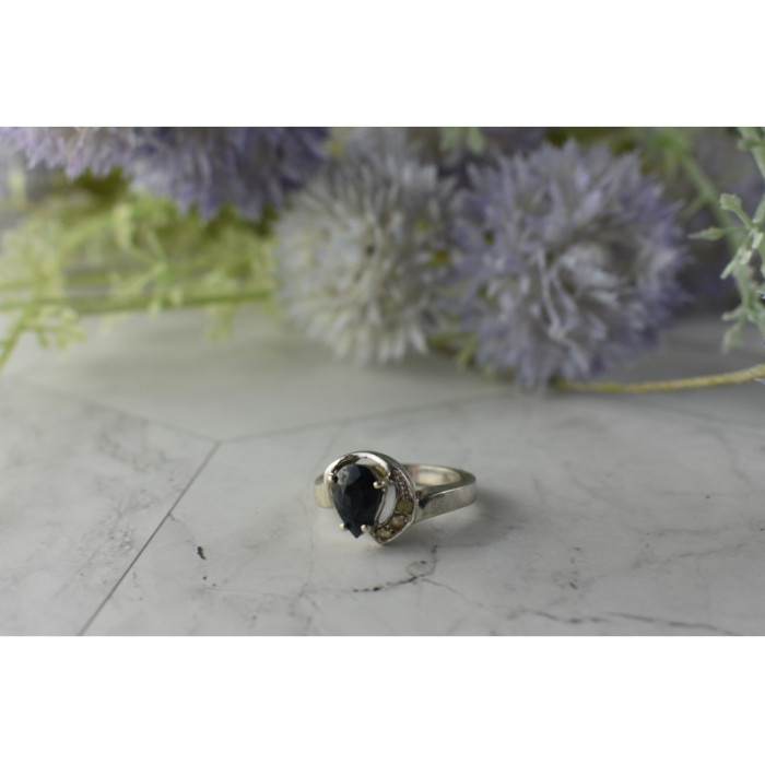 925 Sterling Silver Spinel & Quartz Ring Size 6.5