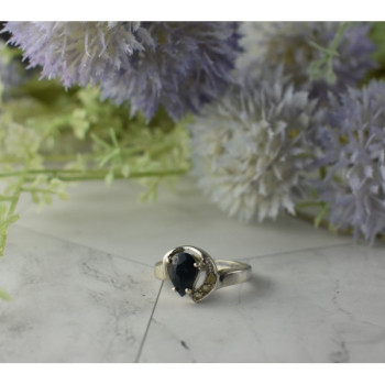 925 Sterling Silver Spinel & Quartz Ring Size 6.5