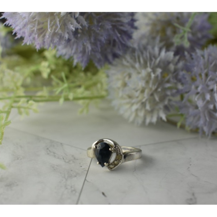 925 Sterling Silver Spinel & Quartz Ring Size 6.5