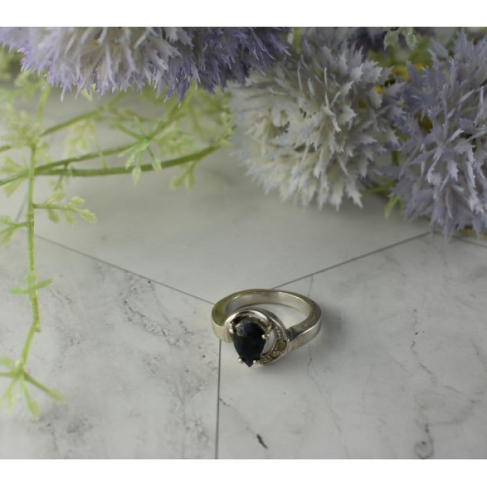 925 Sterling Silver Spinel & Quartz Ring Size 6.5