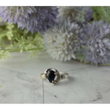925 Sterling Silver Spinel & Quartz Ring Size 6.5