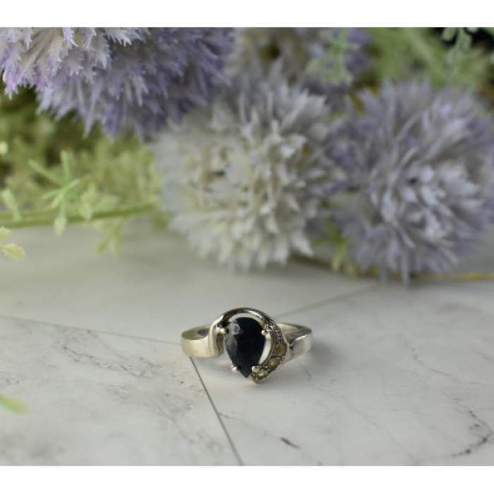 925 Sterling Silver Spinel & Quartz Ring Size 6.5