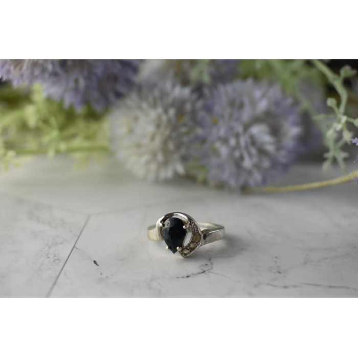 925 Sterling Silver Spinel & Quartz Ring Size 6.5