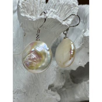 925 STERLING SILVER FRESH WATER PEARL EARRINGS LENGTH 1.8 Inch