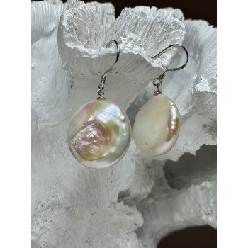 925 STERLING SILVER FRESH WATER PEARL EARRINGS LENGTH 1.8 Inch
