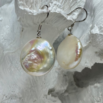 925 Sterling Silver Fresh Water Pearl Earrings Length 1.8 Inch